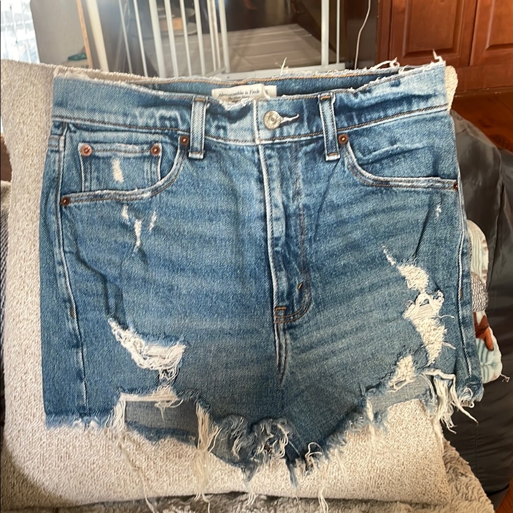 Abercrombie & Fitch High Rise Denim Shorts